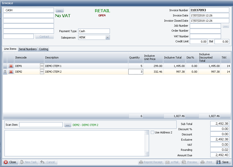 Invoices/Quotations